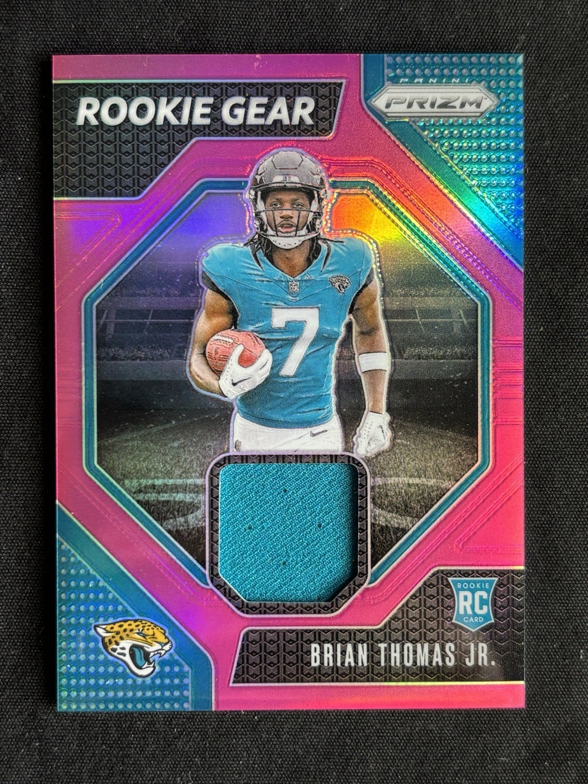 2024 Panini Prizm Rookie Gear Patch Pink Prizm Brian Thomas Jr #RG-BTJ Jaguars