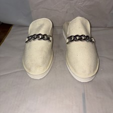 Dolce Vita Womens 8 Haiden Plush Lining Slipper Ivory Felt No Box Some Defects
