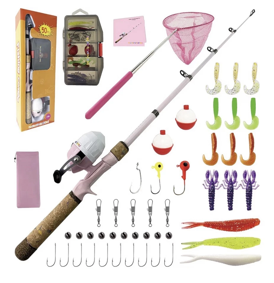 Детский набор удочек, комбинированная удочка и катушка и коробка для снастей рыболовная сеть - Изображение 3 из 3