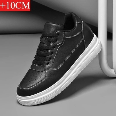 Unsichtbare höhenvergrößernde Schuhe Herren weiß Leder Elevator Turnschuhe Größe 36-46