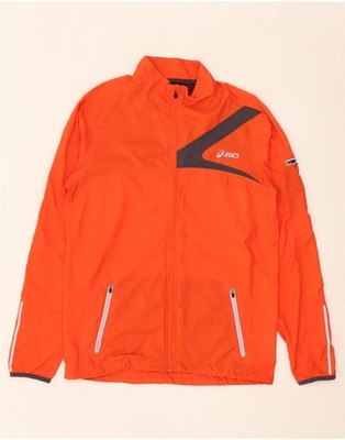 Asics Herren Regenjacke UK 40 Large Orange Colourblock Polyester DN04