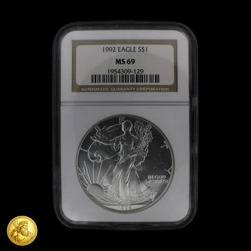 1992 American Silver Eagle NGC MS69 Brown Label -E473