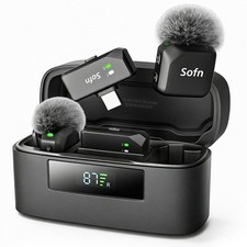 Wireless Lavalier Microphone for iPhone and Android Lightning USB-C ,Lapel ...