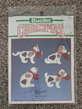Bucilla Christmas Puppys And Kittens Felt Ornament Kit Vintage New In Package