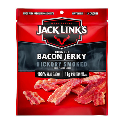 Bacon Jerky, Hickory Smoked - Flavorful Ready to Eat Meat Snack with 11G of P...