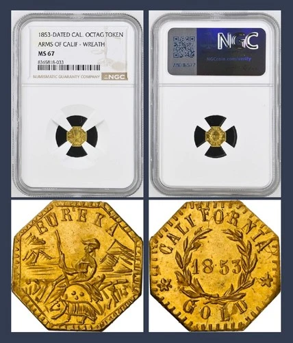 1853 California Fractional Gold — photo from the most recent tracked eBay sale
