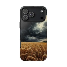 Phone Ink - Case for iPhone/Galaxy/Pixel - Golden Wheat Field Storm Clouds