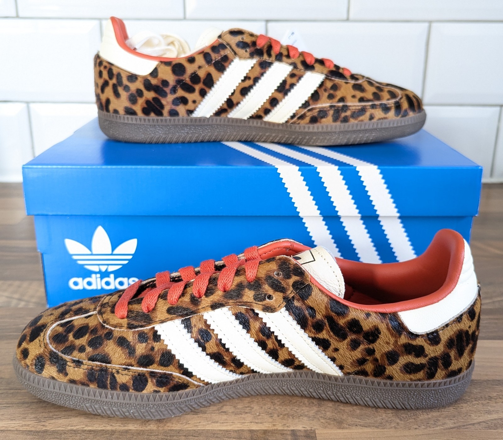 Adidas Samba OG Red/Leopard | Size UK 6.5 US 8 | JI2734 | In-Hand 🐆 image 2