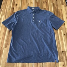 Johnnie O Polo Shirt Mens L Blue Hangin Out Performance Golf Casual Stretch