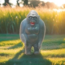 Rare Vtg HUBLEY 1960s JUNGLE HUNT Rubber Gorilla Figure Play Set Action Game