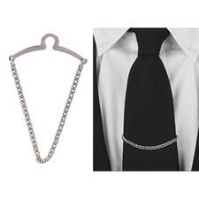 Mode Herren Krawattenkette Single Loop Brosche Hochzeit Krawattenklammer