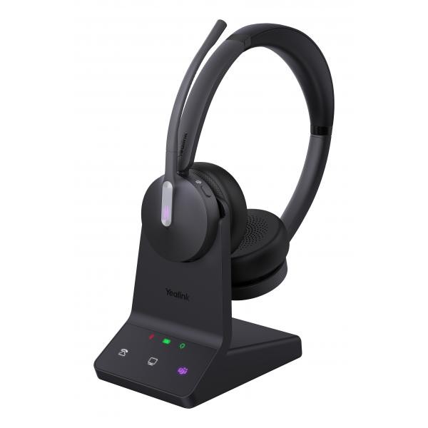 Wh64 dual teams auricolare wireless a padiglione ufficio usb tipo-c bluetooth nero - Immagine 2