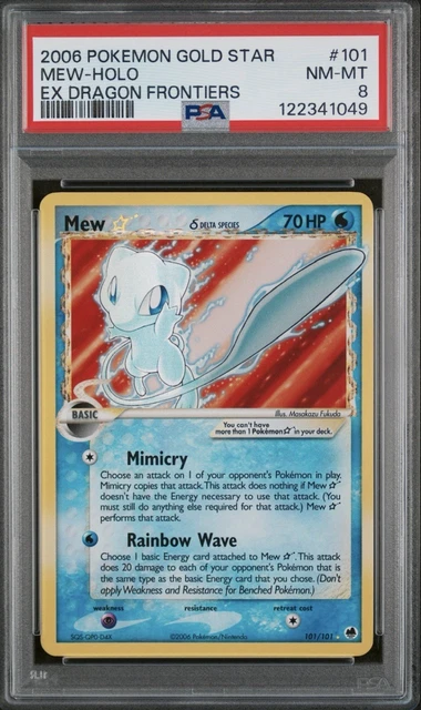 Pokemon TCG 2006 Mew Star Delta Species Gold Star Holo PSA 8 101/101 (New Cert)
