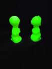 VTG Fenton - Satin Uranium Glass - Praying Boy And Girl Figures