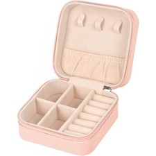 Portable PU Leather Travel Jewelry Case Mini Jewelry Box Organizer Storage for
