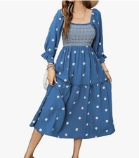 Blue Florar Woman’s Long Dress