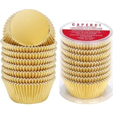 Gold Foil Cupcake Liners 150-Pack Premium Greaseproof Muffin Baking Cups