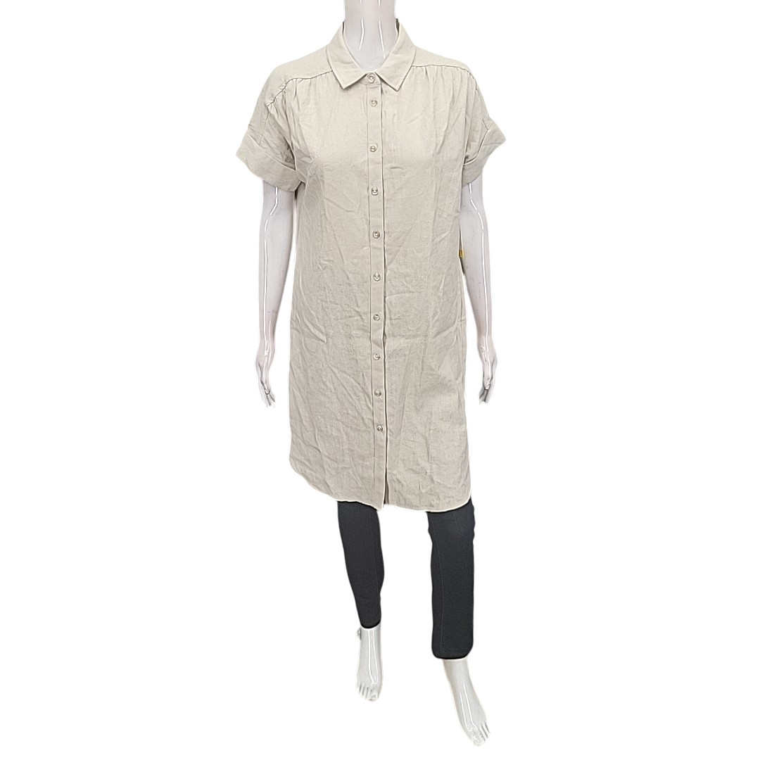 chinese dress ladies Linen Maxi Dress with Pockets
