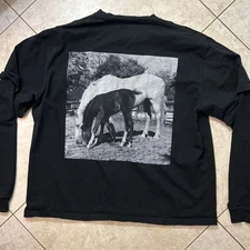 PLEASURES Robert Mapplethorpe Horses Photographer Designer Longlseeve Tee XL 