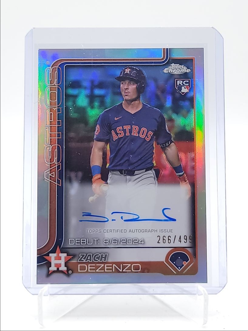 ZACH DEZENZO 2025 TOPPS CHROME UPD ROOKIE DEBUT REFRACTOR RC AUTO /499 Q4440