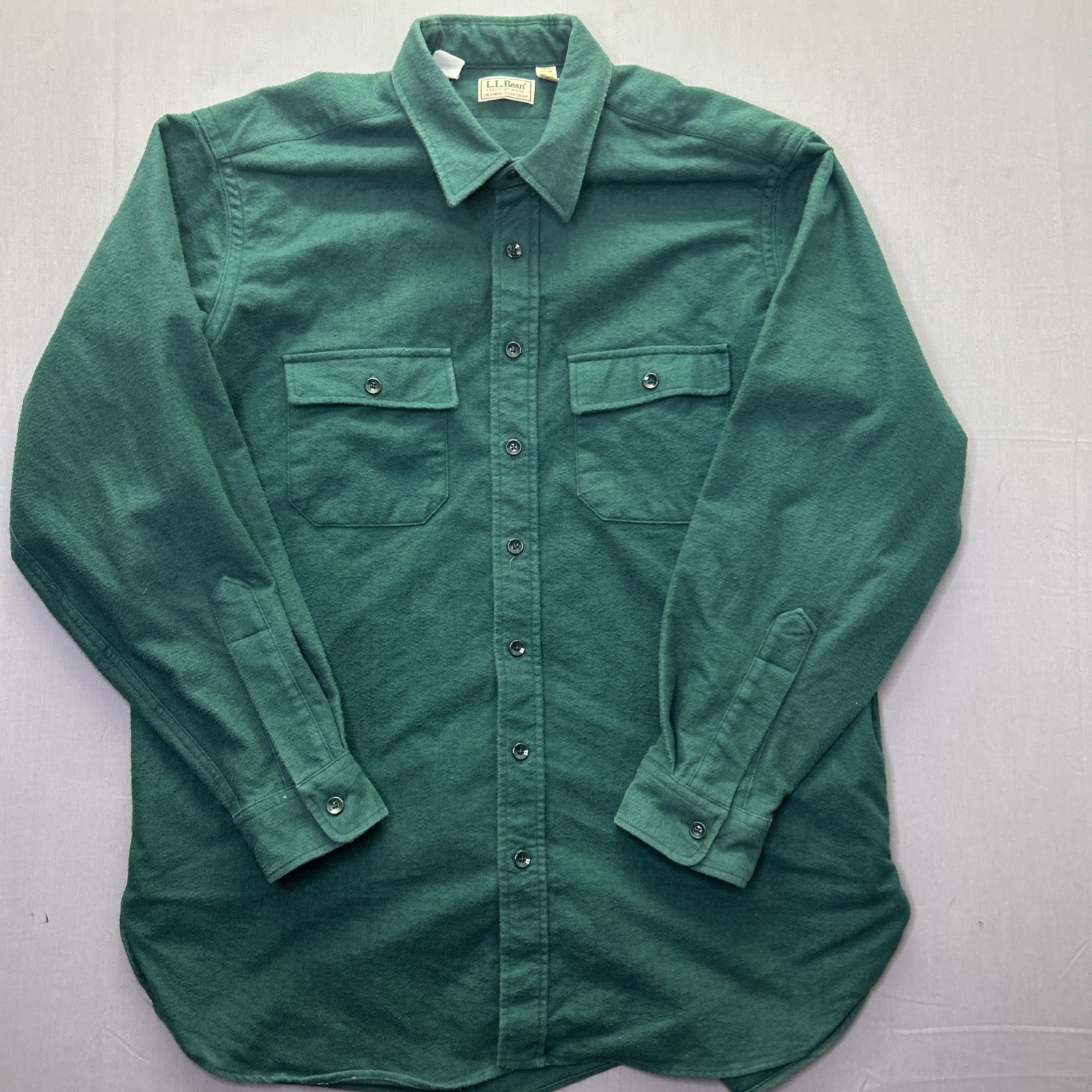 VTG LL Bean Chamois Cloth Shirt Men’s Size 18 Tall Teal Blue-Green MADE IN USA