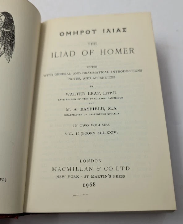 The Iliad of Homer Walter Leaf Vol II Books XIII - XXIV (Hardcover, 1968) - image 4 of 4