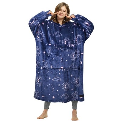 Catalonia Womens' Full Body Oversized Pink Blanket Hoodie Sweatshirt, Extra