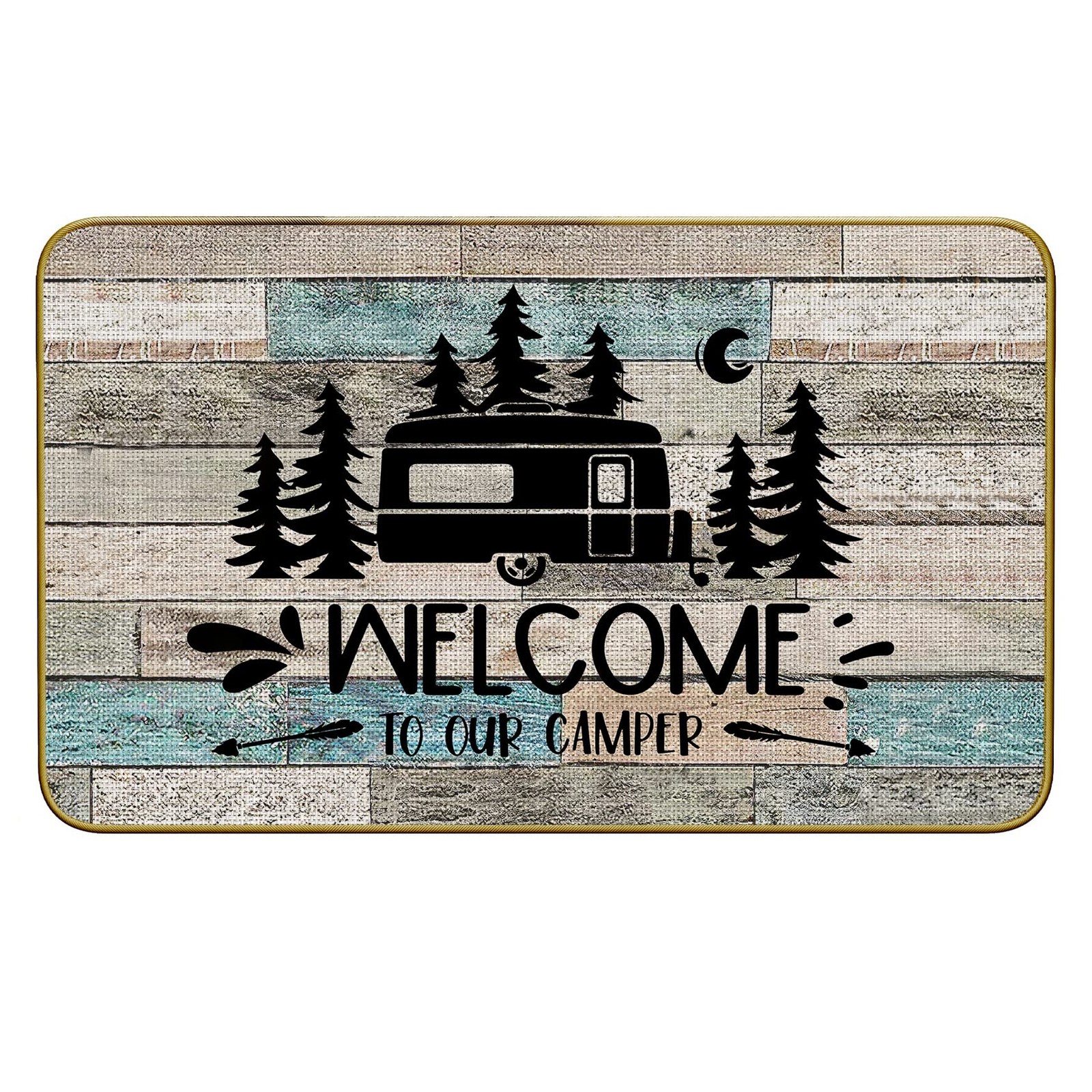 Rustic Farmhouse Camper Doormat for Home Entrance and Outdoor Use