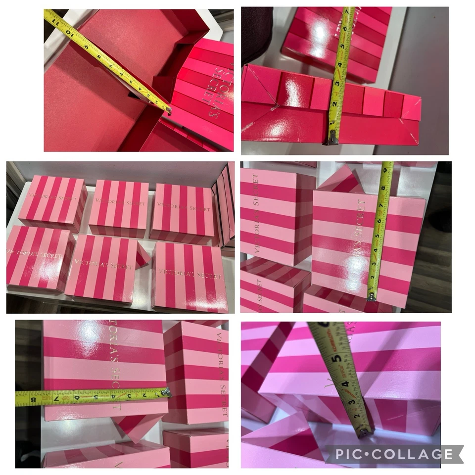 Victoria Secret ROSA Rayas Cajas de Regalo CARTÓN De Colección 24pk Foto 4 de 4