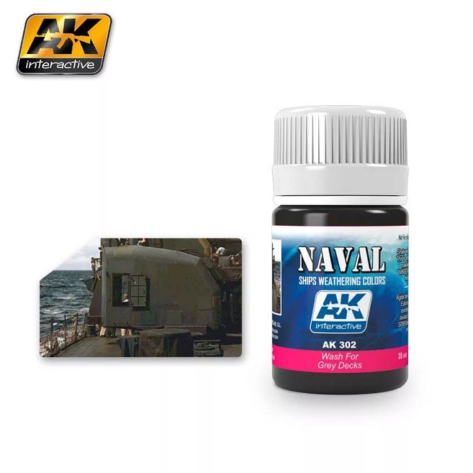 AK Interactive AK302 - Wash For Grey Decks 35Ml - New