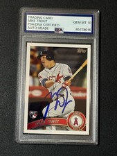 2011 Topps Update MIKE TROUT PSA Signed/Auto 10 RC Rookie #US175