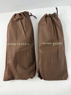 NEW Wynn Resorts Las Vegas Brown Slippers - 2 pairs Suite luxury Hotel One Size
