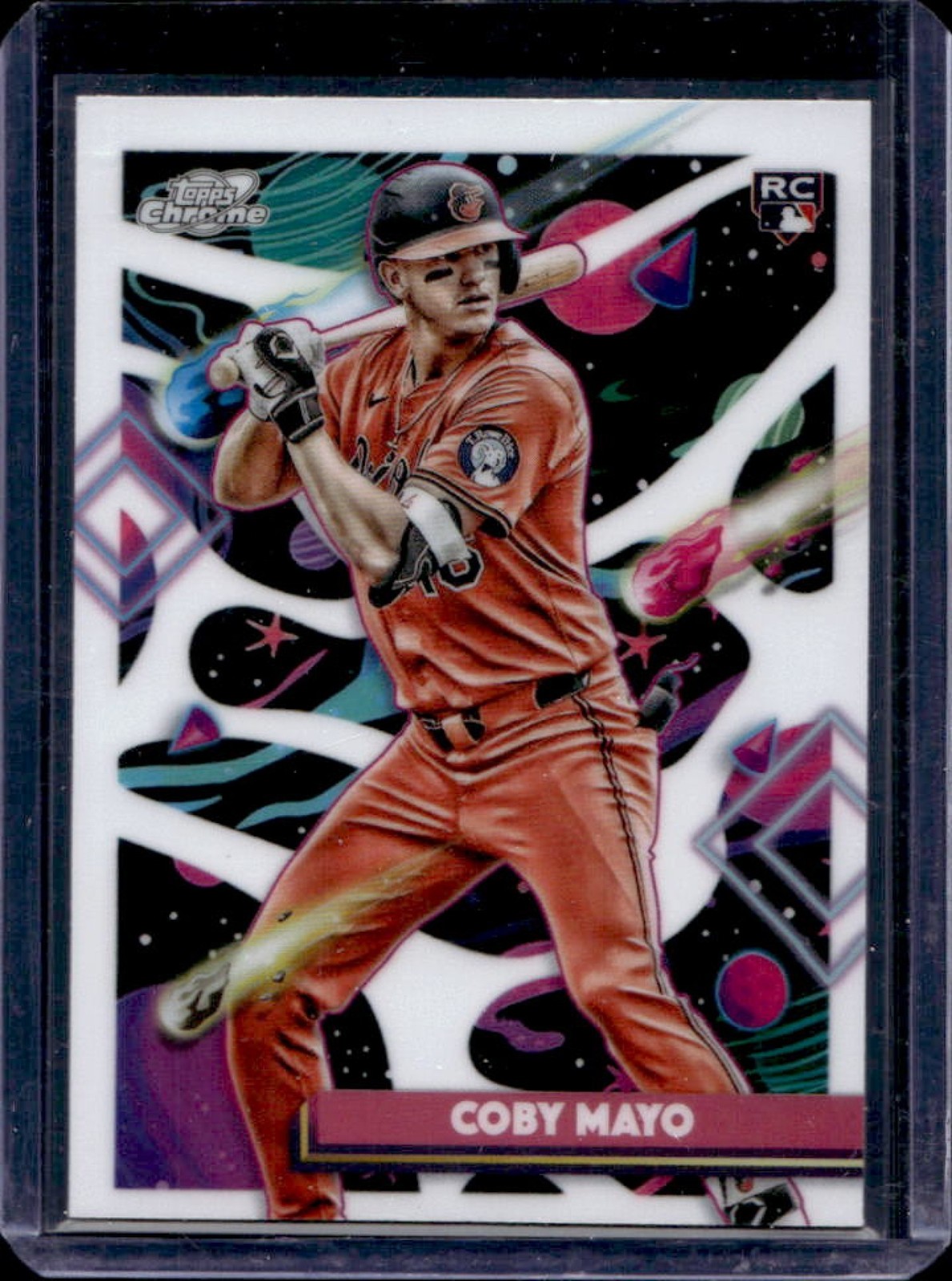 2025 Topps Cosmic Chrome Coby Mayo RC White Hole Refractor #154 Orioles