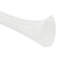 KABLE KONTROL 1 Inch 25 Ft White Split Braided Cable Sleeve Wire Loom