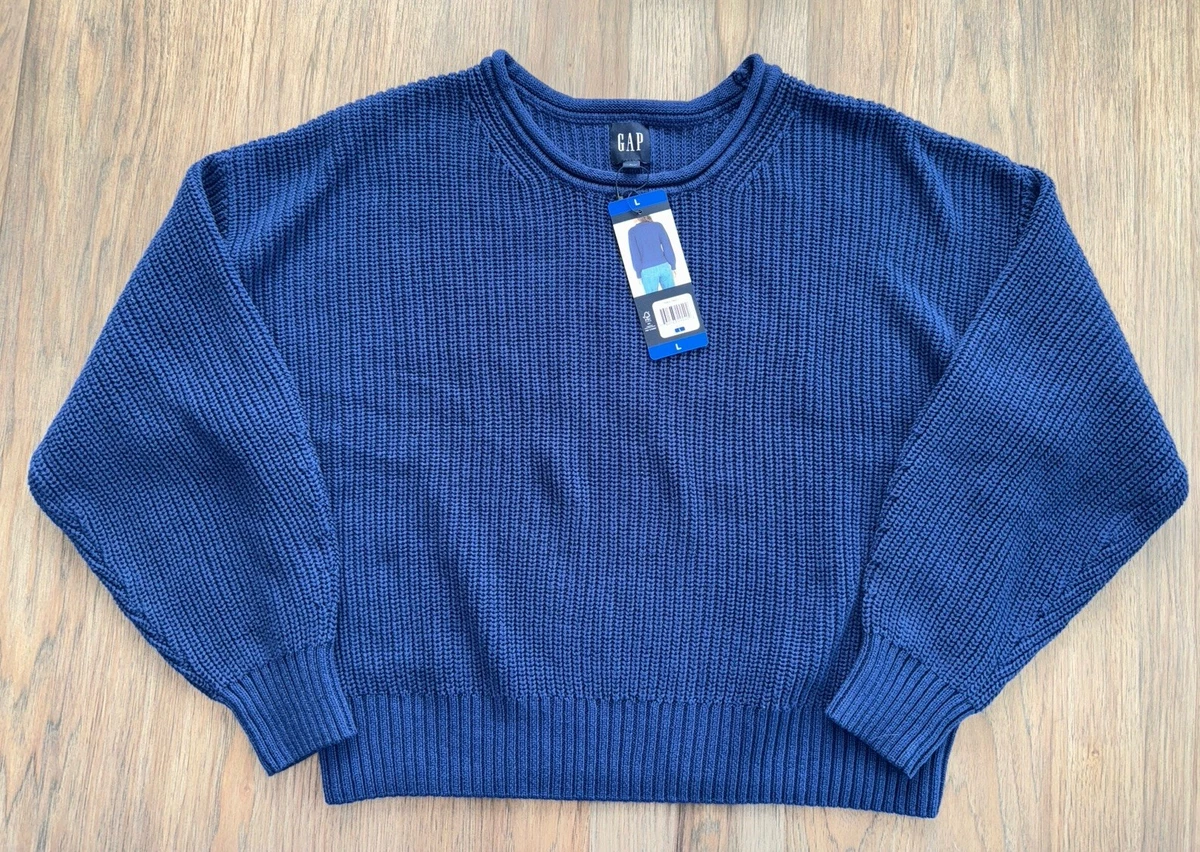 Pull Femme Gap Col Rond Bleu Foncé - Taille M, Occasion En Très Bon état, Coupe Régulière