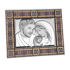 Icona Sacra cattedrale rosso 22x25 cm Beltrami con argento Miro Silver argento