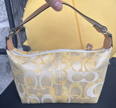 Vintage Y2K Coach Butter Yellow Optic C Mini Soho Hobo Bag M04K