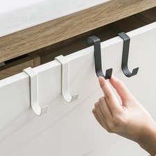 Over Cabinet Door Hooks, 12 Pack Heavy Duty Metal J-Hooks Black