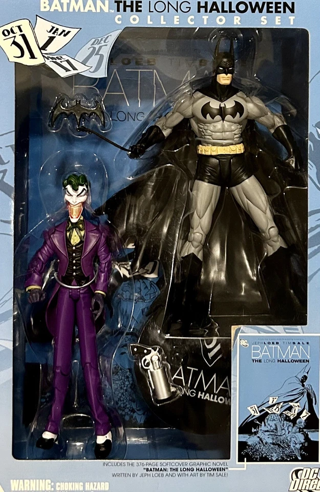 Batman The Long Halloween Collector Set DC Direct Joker w/Graphic Novel New Mint - Image 2 of 3