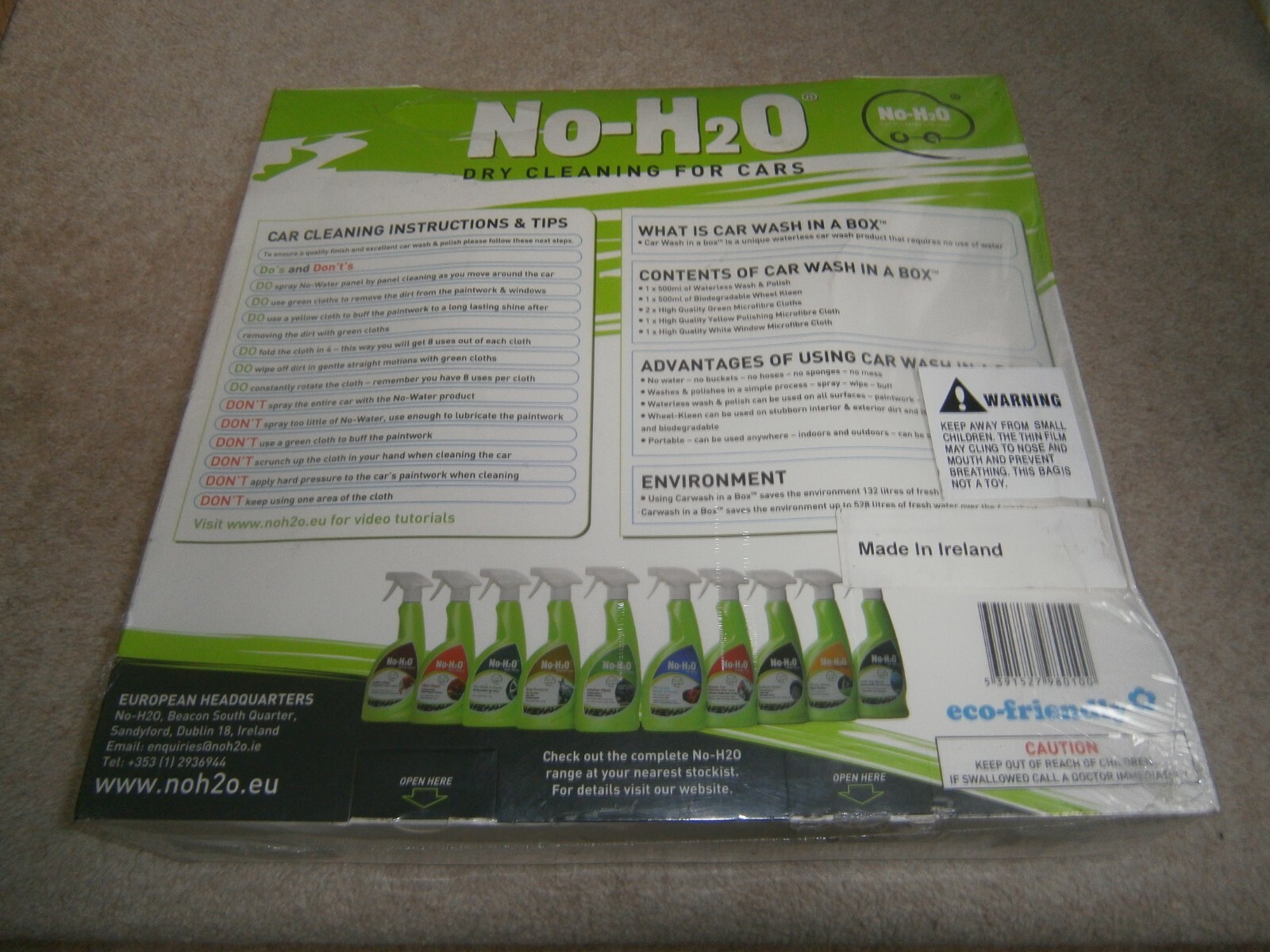 NOH20 CAR WATERLESS WASH & POLISH CARNAUBA WAX NO WATER NEEDED 6 ITEMS NEW eBay