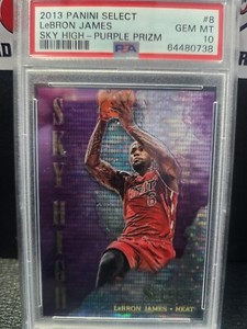 2013 Panini Select Sky High Purple Prizm /99 LEBRON JAMES #8 PSA 10 Gem Mint