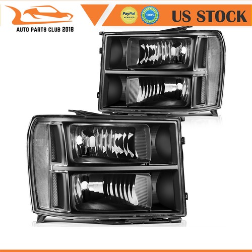 Headlights Assembly Fits 2007-2014 GMC Sierra Replacement Left and Right Side