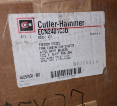CUTLER HAMMER ECN2401CJD 15 AMP HMCPE BRKR, SIZE 0, 480/120 CPT TYPE 1 ENCLOSURE