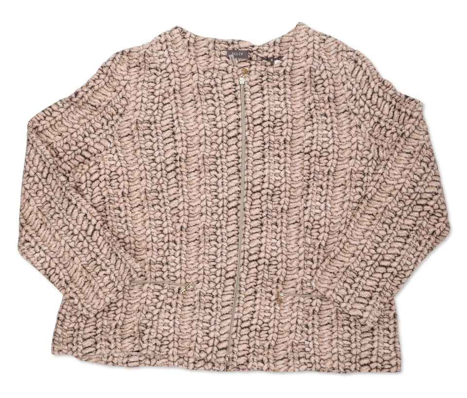 Chaqueta de tweed con cremallera Basler 253683 para mujer talla 22 Foto 3 de 4