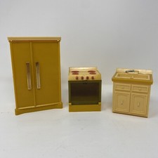 Vintage Wolverine Dollhouse Furniture Kitchen Sink Stove Refrigerator Doll House
