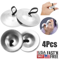 4Pcs Finger Cymbals Finger Zills for Belly Dance Brass Hand Cymbal 5.3cm/2.1in