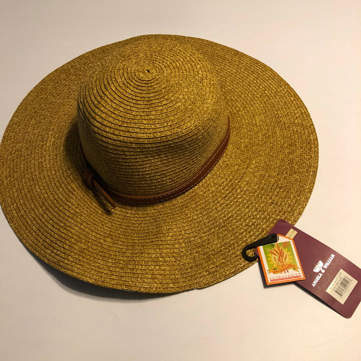 Angela and William Womens Paper Hat One Size NWT UPF 50+