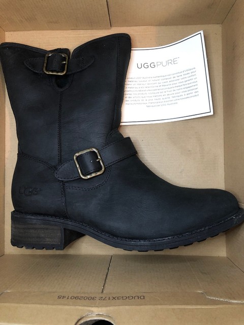 ugg biker boots black