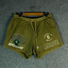Michigan State Spartans NCAA Basketball Shorts Mens Size XL Green Drawstring