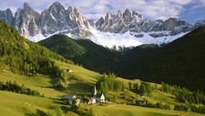 Landscape mountains nature forest hills church pine Custom Gaming Mat Desk